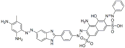 CAS#: 68957-65-3, 4-Amino-3-[[4-[5-[(2,4-Diamino-5-Methylphenyl)Azo]-1H-Benzimidazol-2-Yl]Phenyl]Azo]-5-Hydroxy-6-(Phenylazo)-2,7-Naphthalenedisulfonic Acid