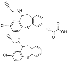 CAS 登录号：69195-57-9， 10,11-二氢-8-氯-N-2-丙炔基二苯并(b,f)硫杂卓-10-胺草酸盐(2:1)