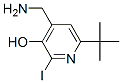CAS 登录号：69213-46-3， 4-(氨基甲基)-6-(1,1-二甲基乙基)-2-碘-3-吡啶醇