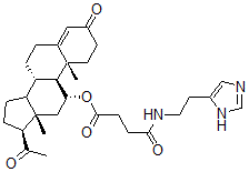 CAS 登录号：69436-84-6， (11a)-11-[4-[[2-(1H-咪唑-4-基)乙基]氨基]-1,4-二氧代丁氧基]-孕甾-4-烯-3,20-二酮