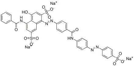 CAS 登录号：6949-17-3， 5-(苯甲酰基氨基)-4-羟基-1-[[4-[[[4-[(4-磺基苯基)偶氮]苯基]氨基]羰基]苯基]偶氮]-2,7-萘二磺酸三钠盐