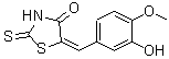 CAS 登录号：69505-47-1， (5E)-5-(3-羟基-4-甲氧基苄亚基)-2-硫代-1,3-噻唑烷-4-酮