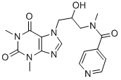 CAS 登录号：69517-64-2， 1,3-二甲基-7-[3-(N-异烟酰-N-甲基氨基)-2-羟基丙基]-1H-嘌呤-2,6(3H,7H)-二酮