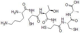 CAS 登录号：69557-39-7， L-赖氨酰-L-半胱氨酰-L-苏氨酰-L-半胱氨酰-L-半胱氨酰-L-丙氨酸