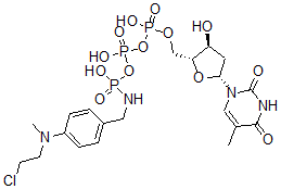 CAS#: 69564-70-1, Thymidine 5'-(trihydrogen diphosphate) P'-anhydride with ((4-((2-chloroethyl)methylamino)phenyl)methyl)phosphoramidic acid