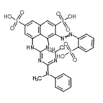 CAS#: 69571-19-3, 5-({4-Chloro-6-[methyl(phenyl)amino]-1,3,5-triazin-2-yl}amino)-4-hydroxy-3-[(2-sulfophenyl)diazenyl]-2,7-naphthalenedisulfonic acid
