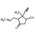 CAS 登录号：69745-72-8， 2-烯丙基-5-羟基-1-甲基-3-氧代环戊烷甲腈