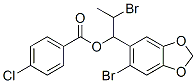 CAS 登录号：6976-54-1， [2-溴-1-(6-溴苯并[1,3]二氧杂环戊烯-5-基)丙基] 4-氯苯甲酸酯