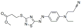 CAS 登录号：69929-15-3， 3-[[5-[[4-[(2-氰基乙基)乙基氨基]苯基]偶氮]-1,2,4-噻二唑-3-基]硫代]丙酸甲酯
