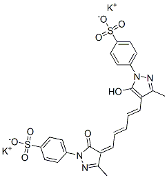 CAS#: 70208-51-4, 4-[4,5-Dihydro-4-[5-[5-Hydroxy-3-Methyl-1-(4-Sulfophenyl)-1H-pyrazol-4-Yl]-2,4-Pentadienylidene]-3- Methyl-5-Oxo-1H-Pyrazol-1-Yl]-Benzenesulfonic Acid Dipotassium Salt