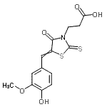 CAS#: 7025-18-5, 3-[5-(4-Hydroxy-3-methoxybenzylidene)-4-oxo-2-thioxo-1,3-thiazolidin-3-yl]propanoic acid
