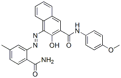 CAS 登录号：70343-45-2， 4-[[2-(氨基羰基)-5-甲基苯基]偶氮]-3-羟基-N-(4-甲氧基苯基)-2-萘甲酰胺