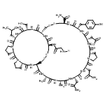 CAS 登录号：705300-84-1， [(1R,6R,9S,12S,15S,21S,24S,27S,30S,33R,36S,42S,48S,51S,56R)-21,24-二(2-氨基-2-氧代乙基)-6-氨基甲酰-56-(甘氨酰亚氨基)-9-(4-羟基苄基)-51-(羟基甲基)-48-异丁基-27,30-二甲基-8,11,14,20,23,26,29,32,35,41,47,50,53,55-十四碳氧代-3,4,58,59-四硫杂-7,10,13,19,22,25,28,31,34,40,46,49,52,54-十四碳氮杂五环[31.20.7.0<sup>15,19</sup>.0<sup>36,40</sup>.0<sup>42,46</sup>]己c酮t-12-基]乙酸