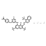 CAS#: 70776-19-1, Sodium hydrogen 4-{[4-chloro-6-({8-hydroxy-3,6-disulfonato-7-[(1-sulfonato-2-naphthyl)diazenyl]-1-naphthyl}amino)-1,3,5-triazin-2-yl]amino}benzoate (3:1:1)