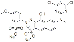 CAS#: 70865-27-9, Disodium 6-[(4,6-Dichloro-1,3,5-Triazin-2-Yl)Methylamino]-4-Hydroxy-3-[(4-Methoxy-2-Sulphonatophenyl)Azo]Naphthalene-2-Sulphonate