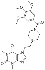 CAS#: 70919-91-4, 3,7-Dihydro-1,3-Dimethyl-7-(2-(4-(3,4,5-Trimethoxybenzoyl)-1-Piperazinyl)Ethyl)-1H-Purine-2,6-Dione
