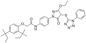 CAS 登录号：70942-39-1， 2-[2,4-二(1,1-二甲基丙基)苯氧基]-N-[4-[3-乙氧基-4-[(1-苯基-1H-四唑-5-基)硫代]-4,5-二氢-5-氧代-1H-吡唑-1-基]苯基]乙酰胺