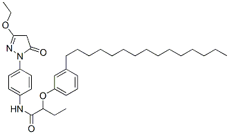CAS 登录号：71205-35-1， 3-乙氧基-1-[4-[2-(3-十五烷基苯氧基)丁酰基氨基]苯基]-2-吡唑啉-5-酮
