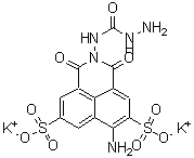 CAS#: 71206-95-6, Dipotassium 6-amino-2-[(hydrazinocarbonyl)amino]-1,3-dioxo-2,3-dihydro-1H-benzo[de]isoquinoline-5,8-disulfonate