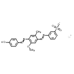 CAS 登录号：71317-11-8， 锂3-({4-[(4-羟基苯基)偶氮]-5-甲氧基-2-甲基苯基}偶氮)苯磺酸酯