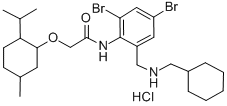 CAS#: 71420-36-5, N-[2,4-Dibromo-6-[(Cyclohexylmethylamino)Methyl]Phenyl]-2-[[5-Methyl-2-(1-Methylethyl)Cyclohexyl]Oxy]-Acetamide Hydrochloride (1:1)