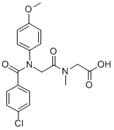 CAS 登录号:71455-83-9, N-(N-(4-氯苯甲酰基)-N-(4-甲氧基苯基)甘氨酰)-N-甲基甘氨酸