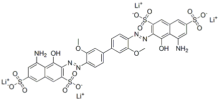 CAS#: 71550-22-6, Tetralithium 3,3'-[(3,3'-Dimethoxy[1,1'-Biphenyl]-4,4'-Diyl)Bis(Azo)]Bis[5-Amino-4-Hydroxynaphthalene-2,7-Disulphonate]