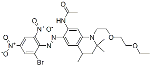 CAS 登录号：71673-13-7， N-[6-[(2-溴-4,6-二硝基苯基)偶氮]-1-[2-(2-乙氧基乙氧基)乙基]-1,2,3,4-四氢-2,2,4-三甲基-7-喹啉基]-乙酰胺