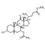 CAS 登录号：71837-87-1， 甲基(3alpha,5beta,7alpha)-7-乙酰氧基-3-羟基-12-氧代胆烷-24-酸酯