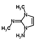 CAS 登录号：719994-21-5， (2Z)-3-甲基-2-(甲基亚胺)-2,3-二氢-1H-咪唑-1-胺