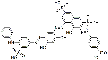 CAS#: 72138-99-9, (3Z)-5-[[(3Z)-6-Hydroxy-4-Oxo-3-[[4-(Phenylamino)-3-Sulfophenyl]Hydrazinylidene]-1-Cyclohexa-1,5-Dienyl]Diazenyl]-3-[(4-Nitrophenyl)Hydrazinylidene]-4-Oxonaphthalene-2,7-Disulfonic Acid