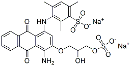 CAS 登录号：72152-62-6， 二钠3-[[4-氨基-3-(2-羟基-3-磺酸氧基丙氧基)-9,10-二氧代蒽-1-基]氨基]-2,4,6-三甲基苯磺酸盐