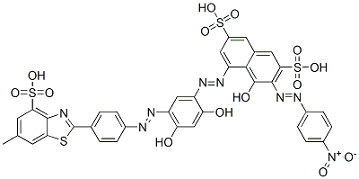 CAS 登录号：72152-66-0， (3Z)-5-[[(3Z)-6-羟基-3-[[4-(6-甲基-4-磺基-1,3-苯并噻唑-2-基)苯基]亚肼基]-4-氧代-1-环己-1,5-二烯基]偶氮]-3-[(4-硝基苯基)亚肼基]-4-氧代萘-2,7-二磺酸