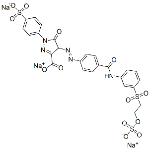 CAS#: 72187-36-1, Trisodium 4,5-Dihydro-5-Oxo-4-[[4-[[[3-[[2-(Sulphonatooxy)Ethyl]Sulphonyl]Phenyl]Amino]Carbonyl]Phenyl]Azo]-1-(4-Sulphonatophenyl)-1H-Pyrazole-3-Carboxylate
