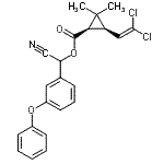 CAS#: 72204-44-5, Cyano(3-phenoxyphenyl)methyl (1R,3R)-3-(2,2-dichlorovinyl)-2,2-dimethylcyclopropanecarboxylate