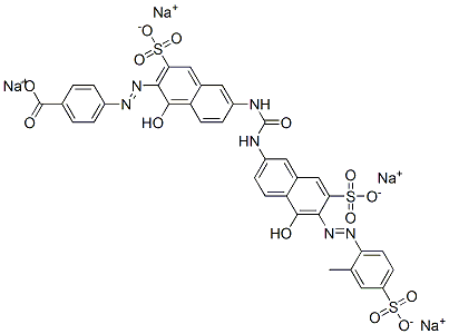 CAS 登录号：72245-49-9， 4-[(2Z)-2-[6-[[(6E)-6-[(2-甲基-4-磺酸-苯基)亚肼基]-5-氧代-7-磺酸-萘-2-基]氨基甲酰氨基]-1-氧代-3-磺酸-萘-2-亚基]肼基]苯甲酸四钠