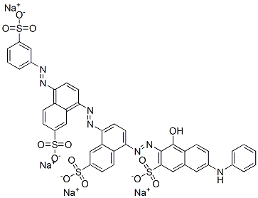 CAS 登录号：72245-51-3， 5-[[1-羟基-6-(苯基氨基)-3-磺基-2-萘基]偶氮]-8-[[7-磺基-4-[(3-磺基苯基)偶氮]-1-萘基]偶氮]萘-2-磺酸钠盐