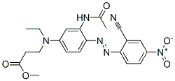 CAS 登录号：72595-17-6， 甲基 N-[3-(乙酰氨基)-4-[(2-氰基-4-硝基苯基)偶氮]苯基]-N-乙基-beta-丙氨酸酯