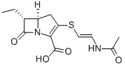CAS 登录号：72615-18-0， (5R,6R)-3-[(E)-2-乙酰氨基乙烯基]硫基-6-乙基-7-氧代-1-氮杂双环[3.2.0]庚-2-烯-2-羧酸