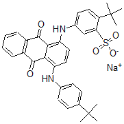 CAS 登录号：72659-70-2， 2-叔丁基-5-[[4-[(4-叔-丁基苯基)氨基]-9,10-二氧代蒽-1-基]氨基]苯磺酸钠盐