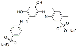 CAS 登录号：72749-81-6， 5-[[2,4-二羟基-5-[(4-磺基苯基)偶氮]苯基]偶氮]-2,4-二甲基-苯磺酸二钠盐