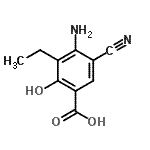 CAS 登录号：72817-95-9， 4-氨基-5-氰基-3-乙基-2-羟基苯甲酸