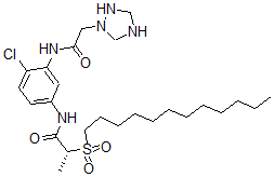 CAS 登录号：72828-78-5， (2R)-N-[4-氯-3-[[2-(1,2,4-三唑烷-1-基)乙酰基]氨基]苯基]-2-十二烷基磺酰基丙酰胺