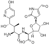 CAS 登录号：72864-26-7， 2-[[2-氨基-4-羟基-4-(5-羟基吡啶-2-基)-3-甲基丁酰基]氨基]-2-[5-(4-甲酰基-2-氧代-3H-咪唑-1-基)-3,4-二羟基四氢呋喃-2-基]乙酸