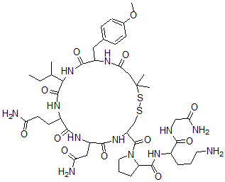 CAS 登录号：72915-19-6， N-[5-氨基-1-[(2-氨基-2-氧代乙基)氨基]-1-氧代戊烷-2-基]-1-[7-(2-氨基-2-氧代乙基)-10-(3-氨基-3-氧代丙基)-13-丁烷-2-基-16-[(4-甲氧基苯基)甲基]-20,20-二甲基-6,9,12,15,18-五氧代1,2-二硫杂-5,8,11,14,17-五氮杂环二十烷-4-羰基]吡咯烷-2-甲酰胺