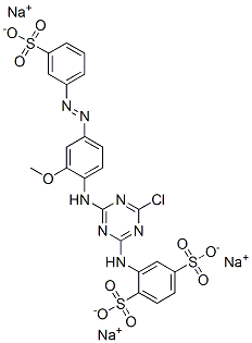 CAS 登录号：72927-91-4， 2-[[4-氯-6-[[2-甲氧基-4-(3-磺酸苯基)偶氮苯基]氨基]-1,3,5-三嗪-2-基]氨基]苯-1,4-二磺酸三钠