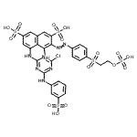 CAS#: 72987-39-4, 5-({4-Chloro-6-[(3-sulfophenyl)amino]-1,3,5-triazin-2-yl}amino)-4-hydroxy-3-[(4-{[2-(sulfooxy)ethyl]sulfonyl}phenyl)diazenyl]-2,7-naphthalenedisulfonic acid
