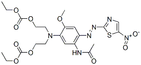 CAS 登录号：73275-65-7， 乙基5-[5-乙酰氨基-2-甲氧基-4-[(5-硝基噻唑-2-基)偶氮]苯基]-9-氧代-2,8,10-三氧杂-5-氮杂月桂酸酯