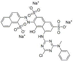 CAS 登录号：73297-02-6， (3Z)-5-[[4-氯-6-(甲基-苯基氨基)-1,3,5-三嗪-2-基]氨基]-4-氧代-3-[(1-磺酸萘-2-基)亚肼基]萘-2,7-二磺酸三钠