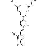 CAS#: 73384-66-4, ({3-Chloro-4-[(2-cyano-4-nitrophenyl)diazenyl]phenyl}imino)di-2,1-ethanediyl diethyl biscarbonate